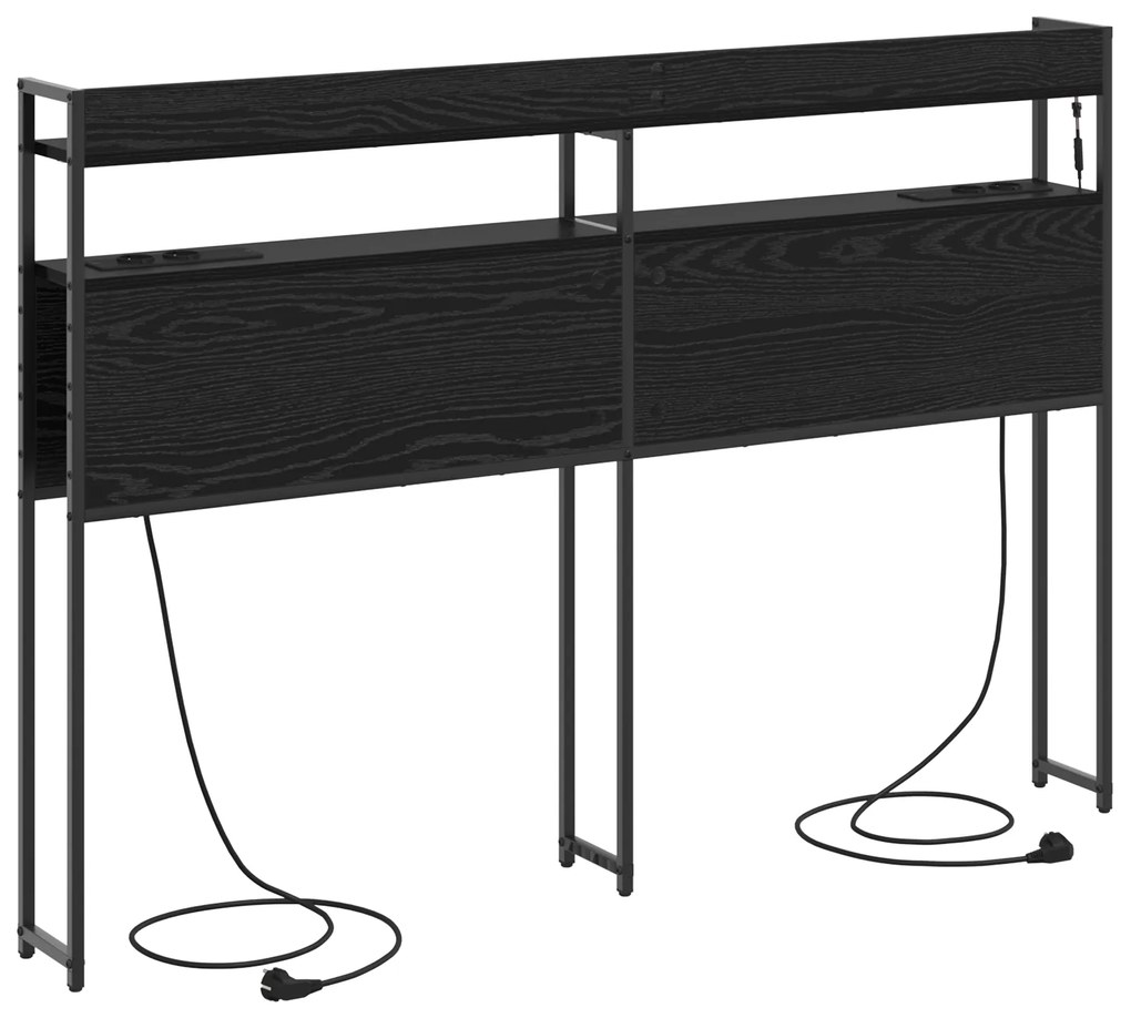 Cabeceira de armazenamento Carvalho preto 135 cm