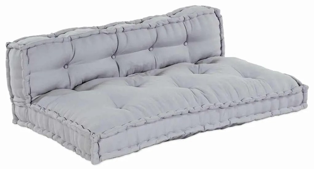 vidaXL Almofada de Sofá Pallet 2 pcs Cinzeto Poliéster