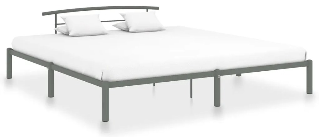 Estrutura de cama 200x200 cm metal cinzento