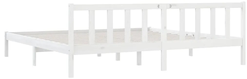 Estrutura de cama super king 180x200 cm pinho maciço branco