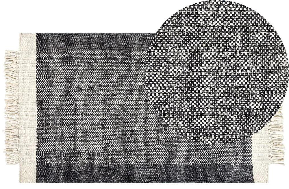 Tapete de lã preta e branca 80 x 150 cm ATLANTI Beliani