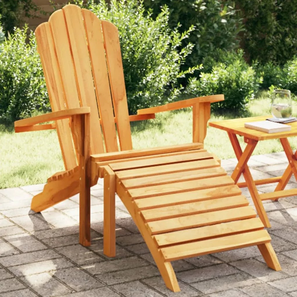 vidaXL Cadeira de jardim Adirondack com apoio de pés teca maciça