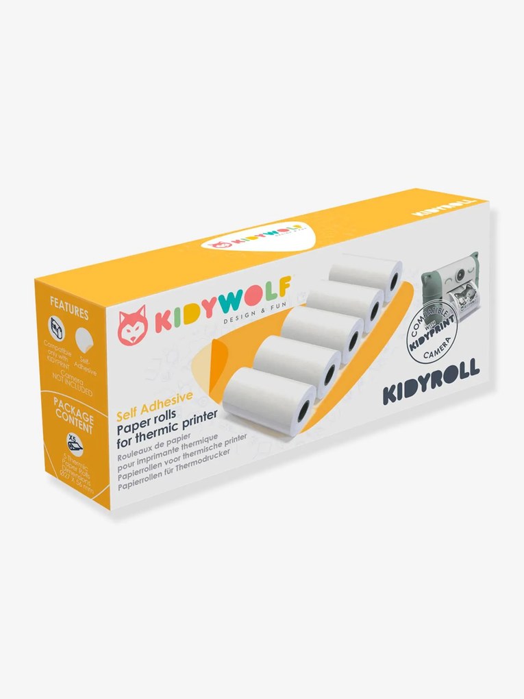 Recarga de rolo de papel, Kidyroll autocolante - KIDYWOLF branco