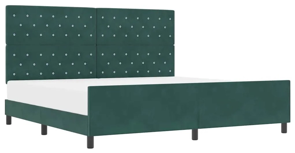 Cama vidaXL Verde Escuro 200x200 cm Veludo