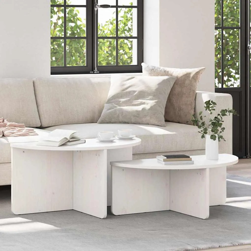 vidaXL Mesa de centro 2 pcs Branco 79 x 39.5 x 40 cm