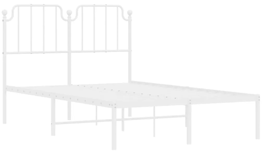 Estrutura de cama com cabeceira 120x190 cm metal branco