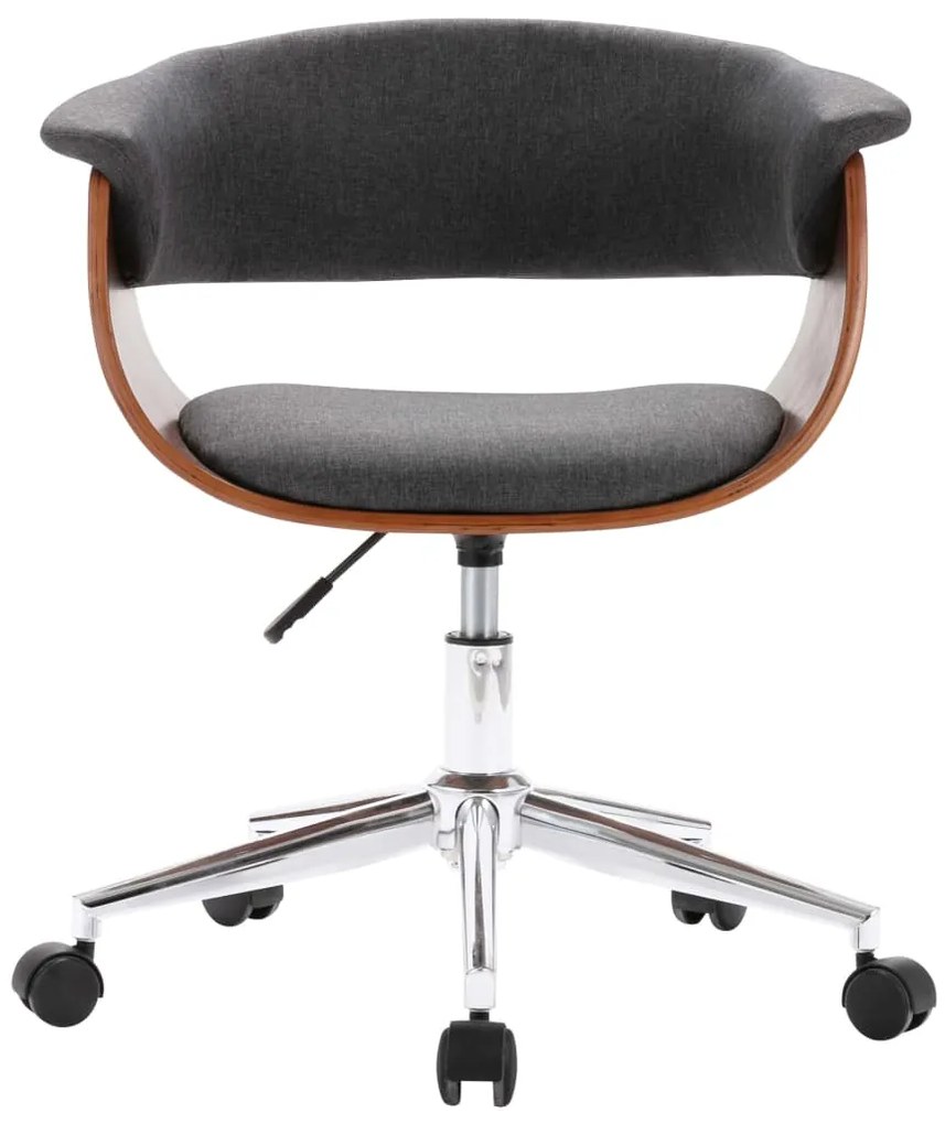 Cadeiras de jantar giratórias 2 pcs tecido cinzento