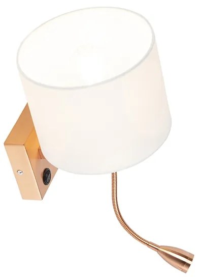 LED Candeeiro de parede Art Deco cobre com cúpula branca - Brescia Moderno
