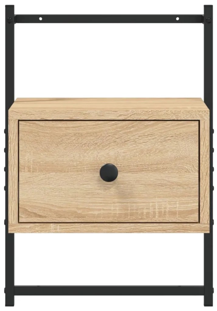 Mesa cabeceira parede 35x30x51cm deriv. madeira carvalho sonoma