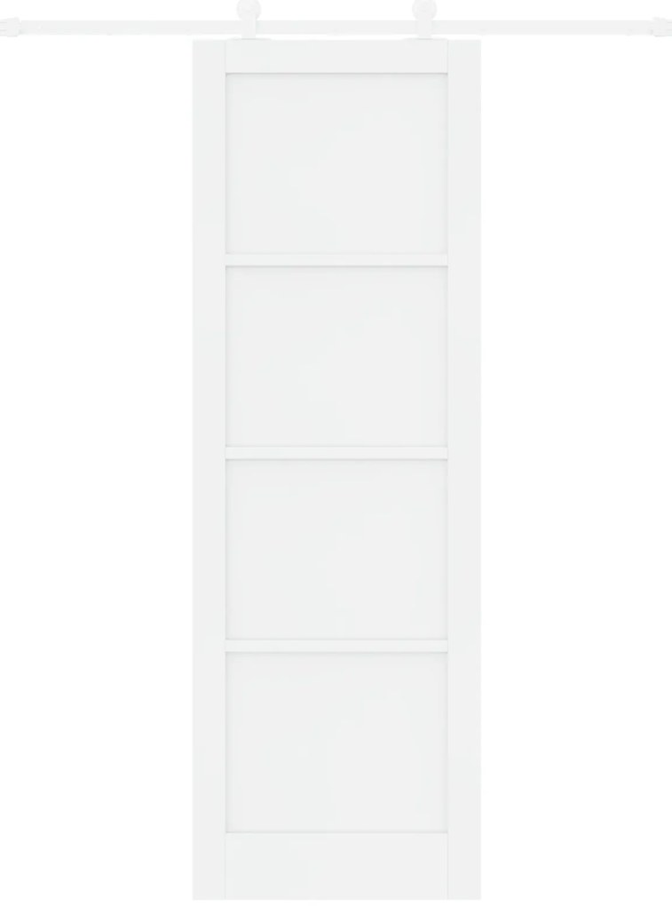 Porta Deslizante vidaXL com Conjunto de Ferragens Branca 78x232 cm Mad