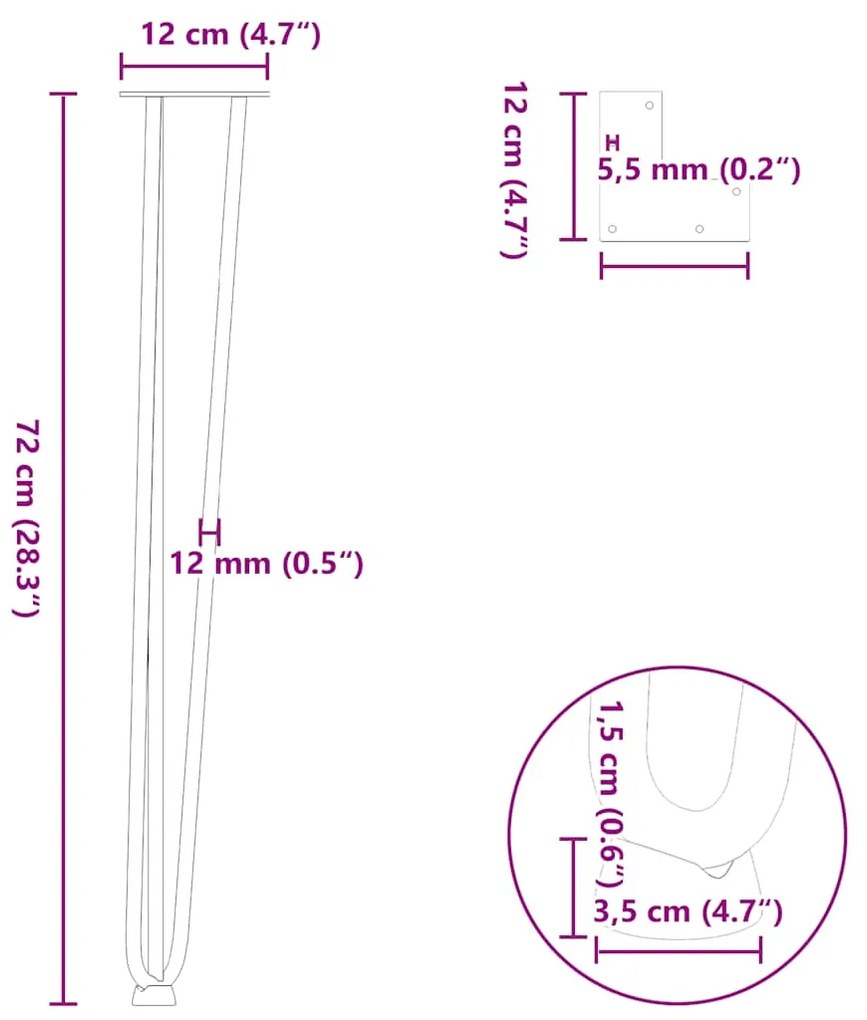 Pernas de grampo para mesas de console para mesa de console 4 peças Br