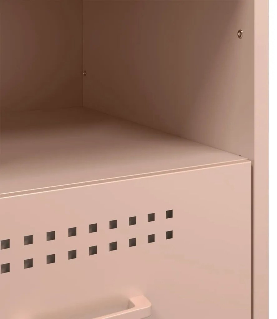 Mesa de cabeceira 36x39x50,5 cm aço rosa