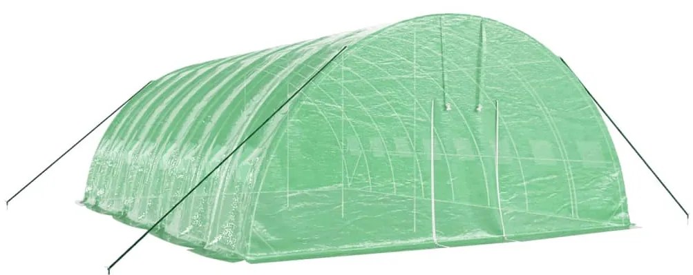 Estufa com estrutura de aço 48 m² 8x6x2,85 m verde