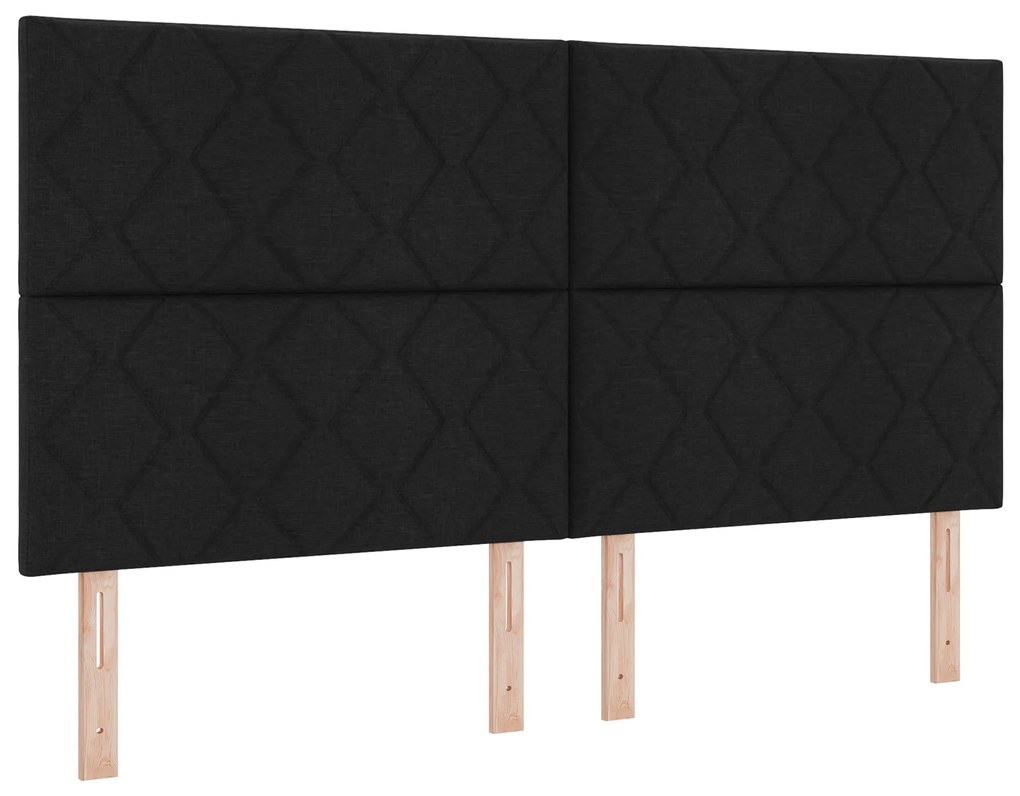 Cabeceira Design de Blocos de Diamante Preta 180 cm Tecido