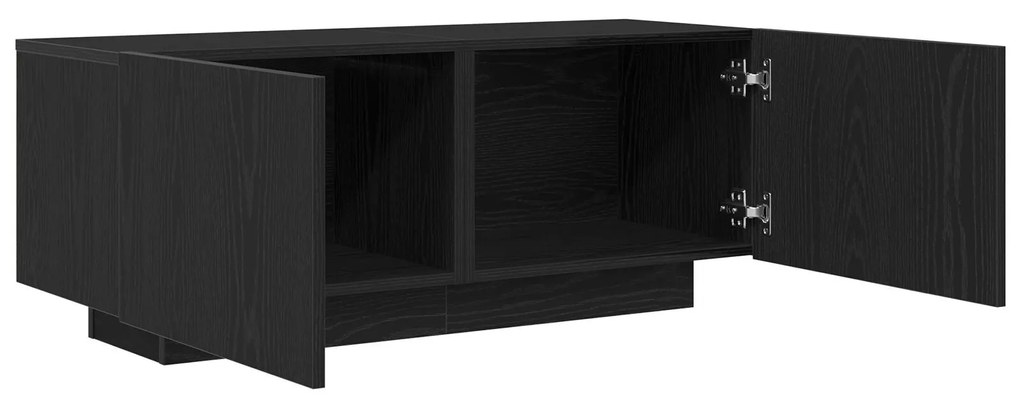 Estante para TV vidaXL Preta em Carvalho 100x35x40 cm em Madeira Engen