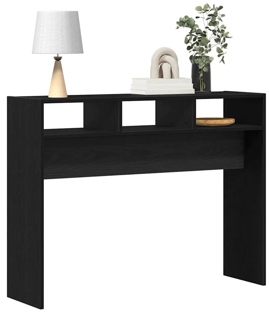Mesa de Console vidaXL em Carvalho Preto 105x30x80 cm de Madeira de En