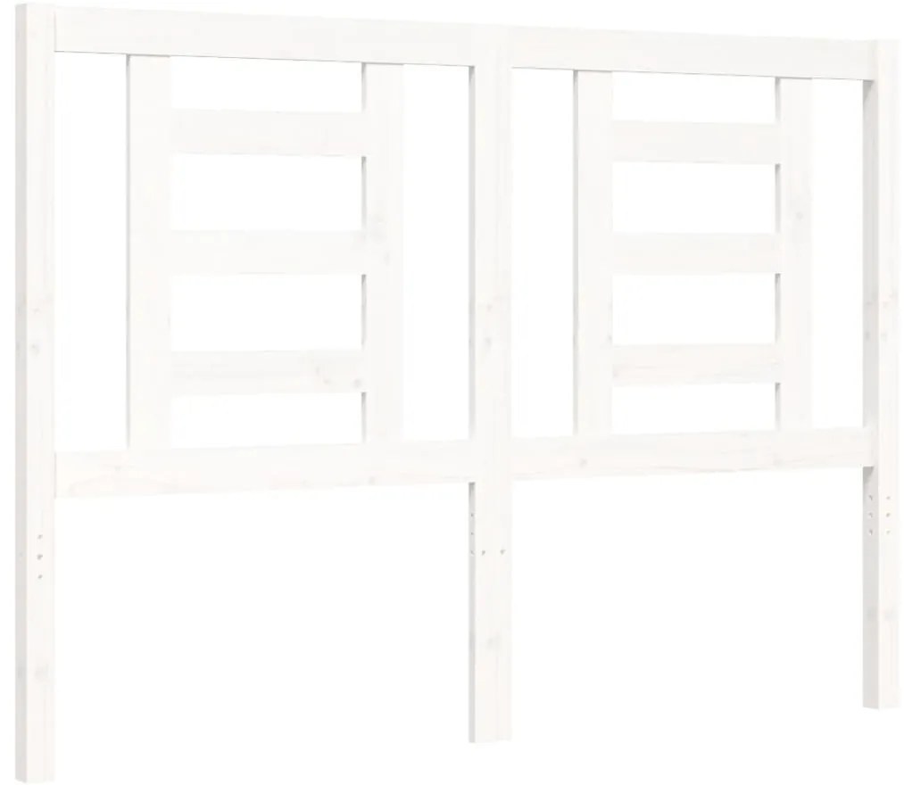 Estrutura de cama com cabeceira 120x200cm madeira maciça branco