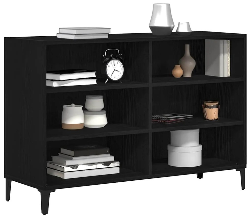 Sideboard vidaXL Carvalho Preto 103,5x35x70 cm de madeira de engenhari