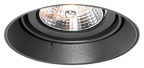 Foco embutido moderno preto GU10 AR70 redondo sem moldura - Oneon Moderno