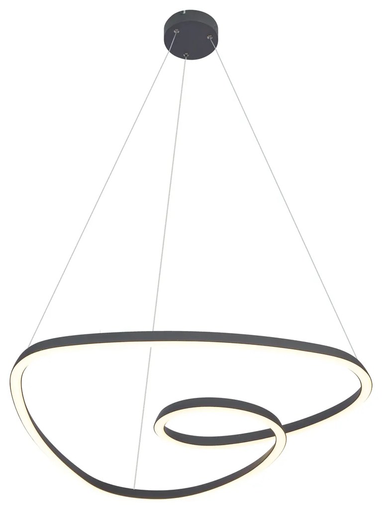 Candeeiro suspenso escandinavo preto 72cm incl. LED regulável em 3 níveis - Circuit Escandinavo