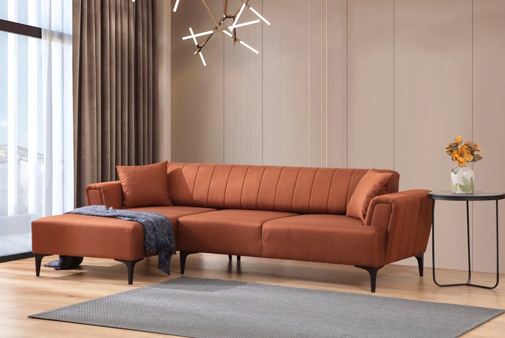 **** Sofá-Cama de Canto Hamlet – Vermelho Tijolo – 140x270 cm

**