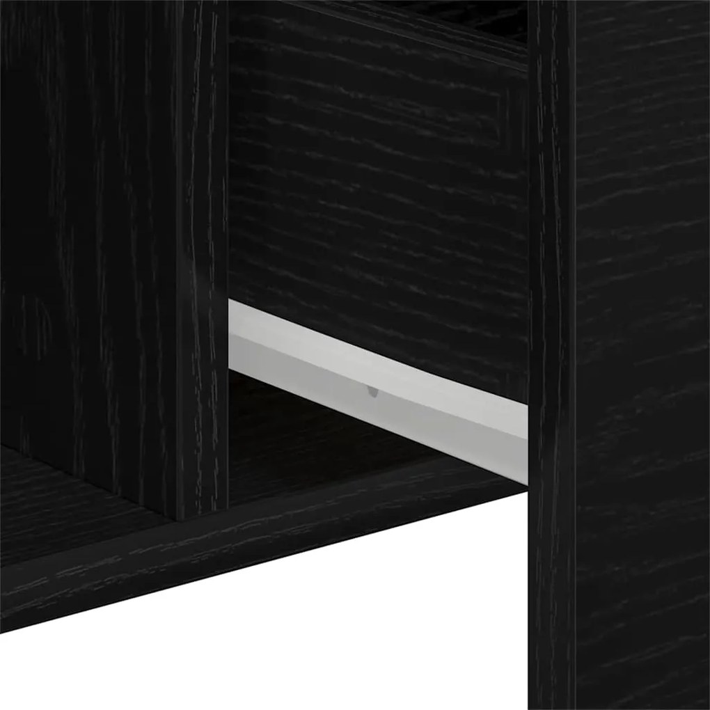 Aparador de Carvalho Preto - 100 x 36 x 60 cm - Feito de Madeira de En