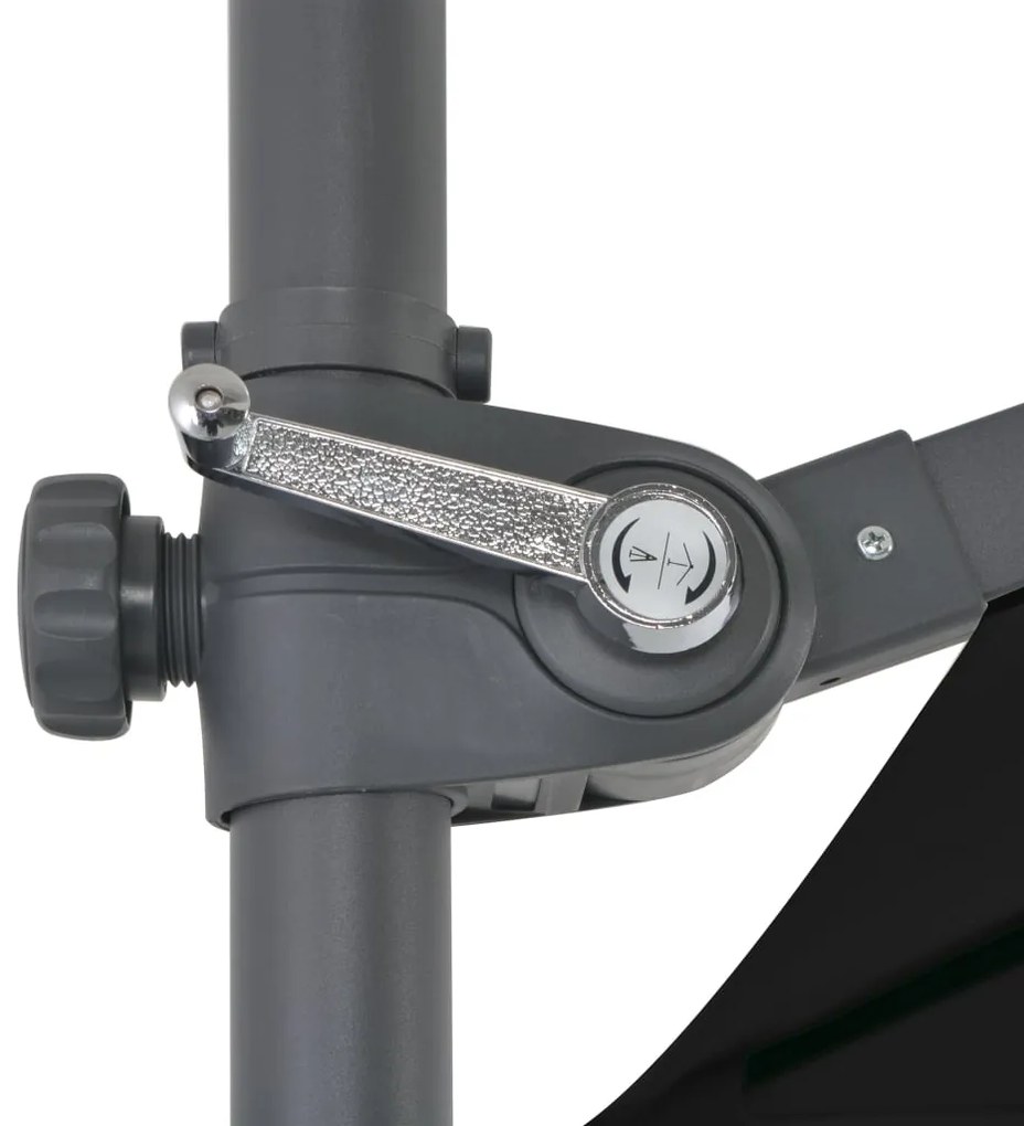 Guarda-sol de jardim cantilever c/ poste aço 250x250 cm preto