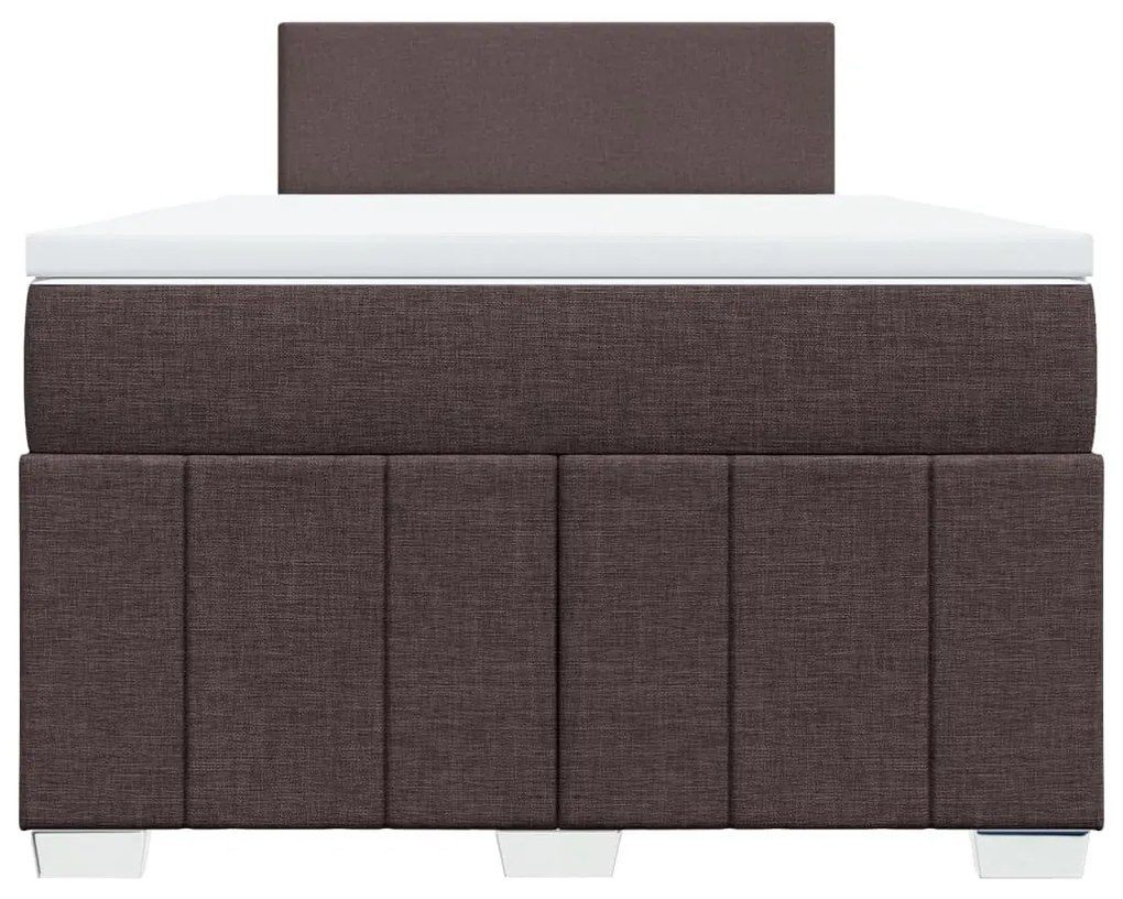 Cama boxspring com colchão 120x190 cm tecido castanho-escuro