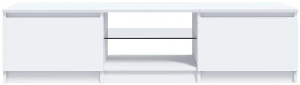 Móvel de TV com luzes LED 140x40x35,5 cm branco