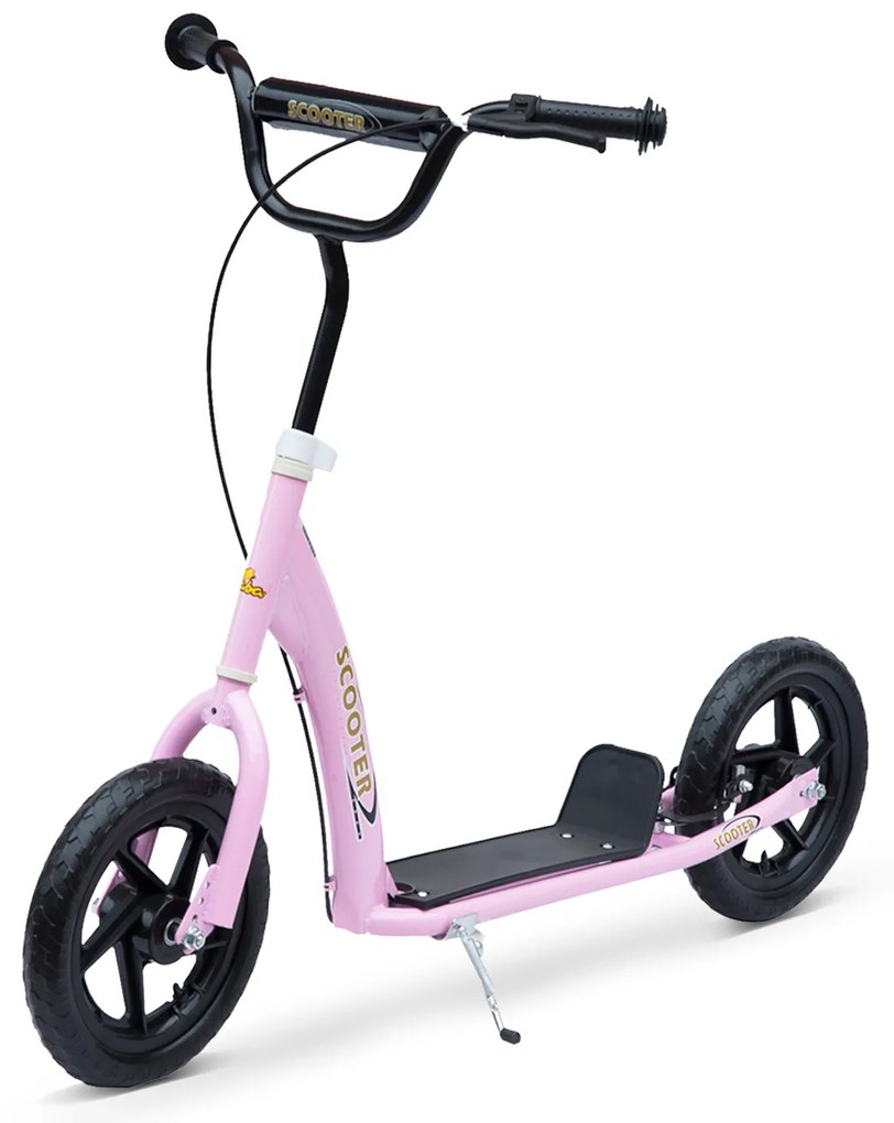 Trotinete para Crianças acima de 5 anos Scooter de 2 Rodas Grandes de 12 Polegadas com Freio e Guidão Ajustável em Altura Carga Máx. 100kg 120x52x80-8