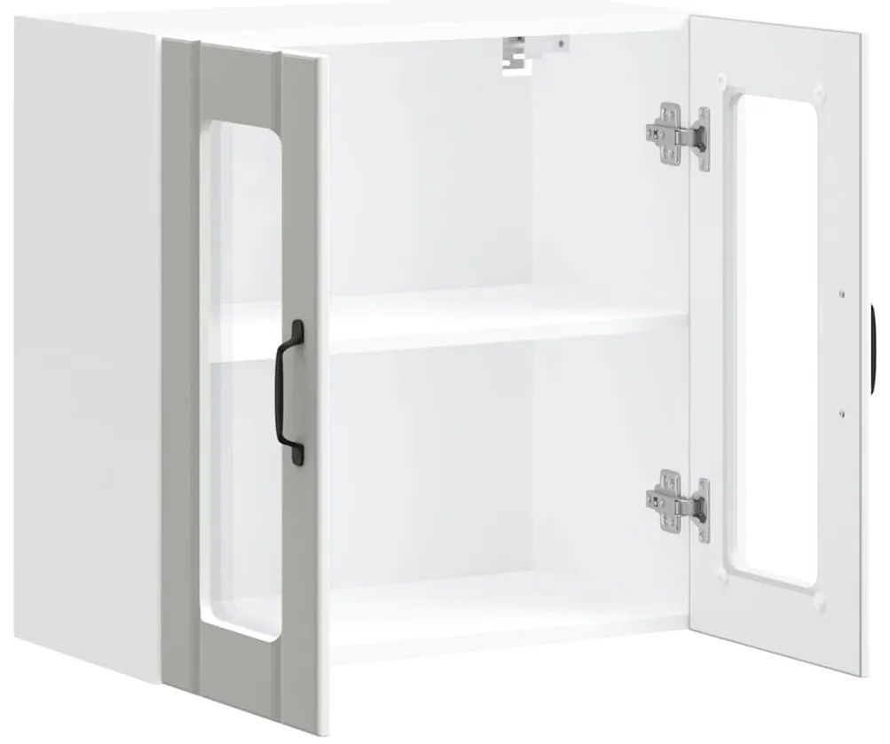 Armário de parede de cozinha porta vidro Lucca branco