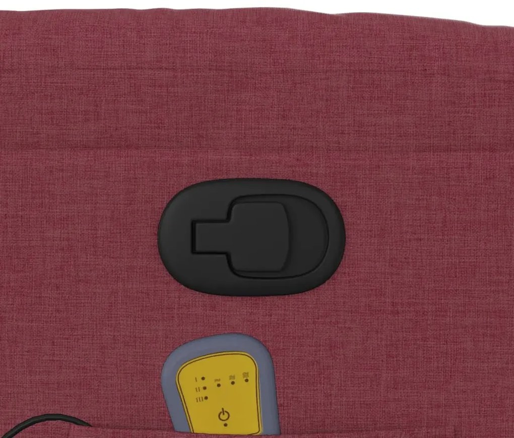 Poltrona de massagens reclinável tecido vermelho tinto