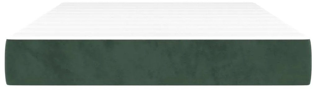 Colchão de molas ensacadas 120x200x20 cm veludo verde-escuro