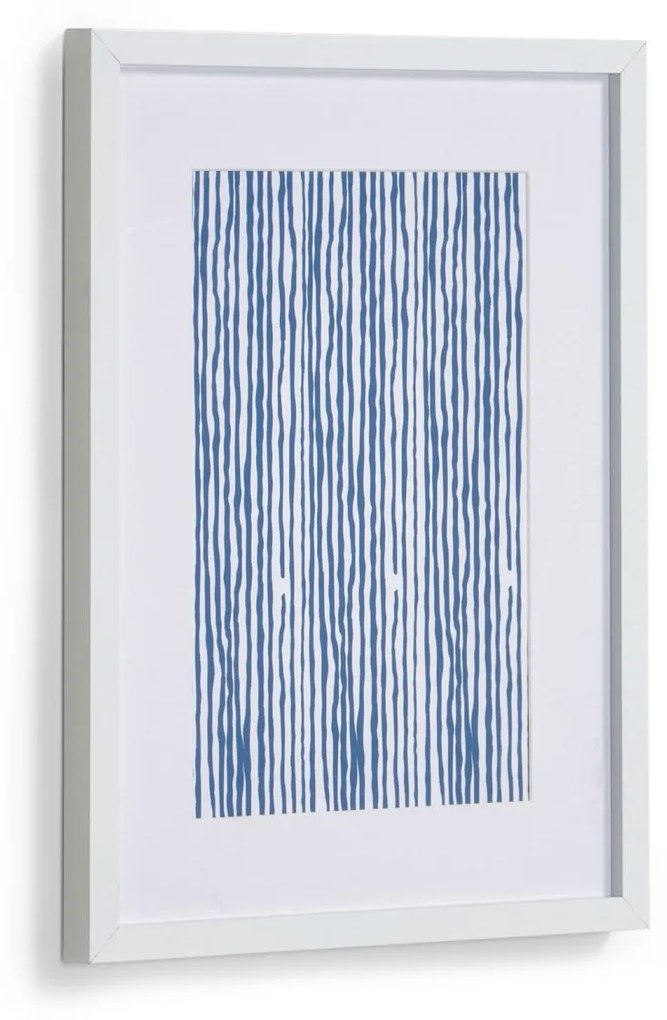 Kave Home - Quadro Kuma riscas azul 30 x 40 cm