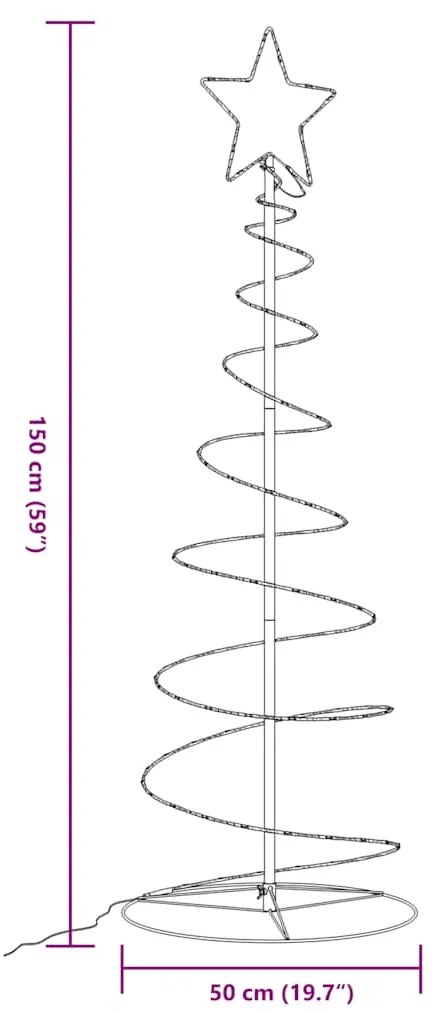 LED Árvore de Natal 100 LEDs Branco Quente 150 cm