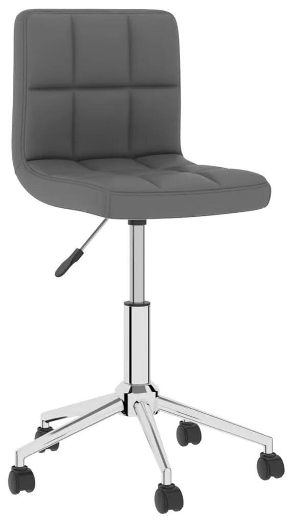 vidaXL Cadeira de jantar giratória couro artificial cinzento