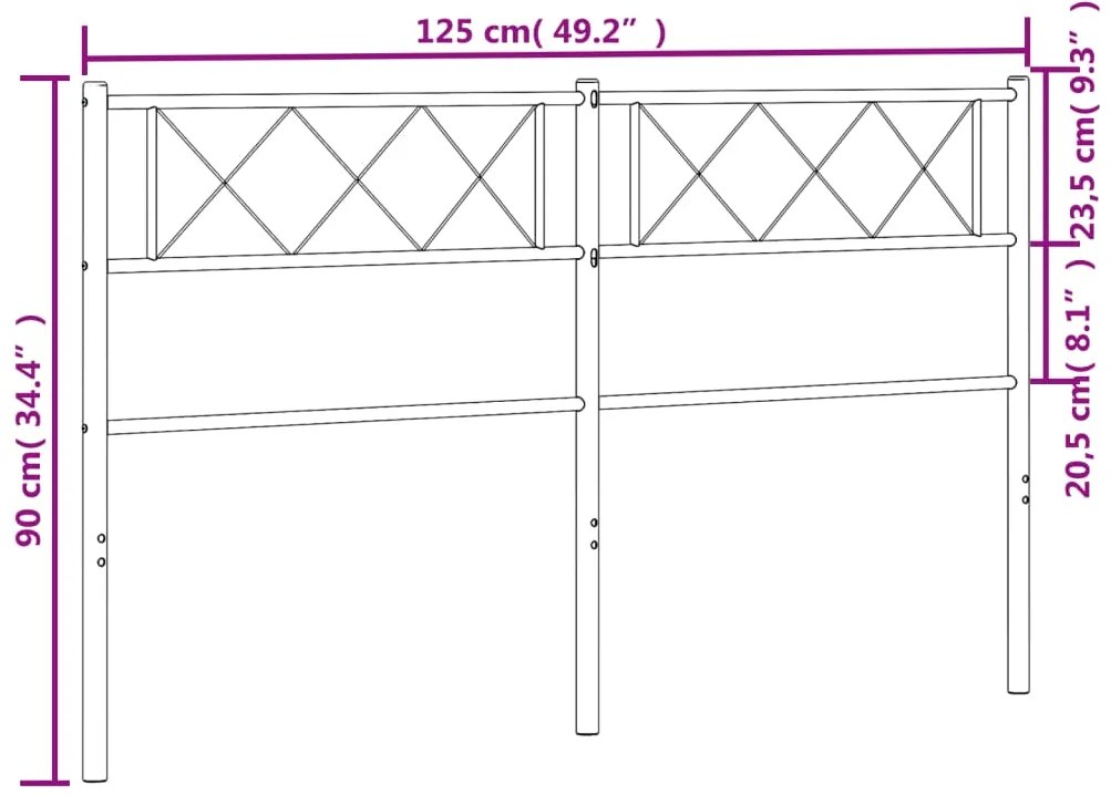 Cabeceira de cama 120 cm metal branco