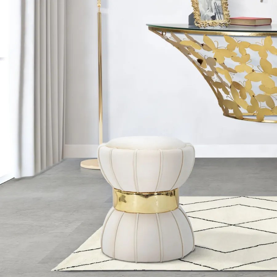 BANCO FLOWER Ø 40X44 CM CREME