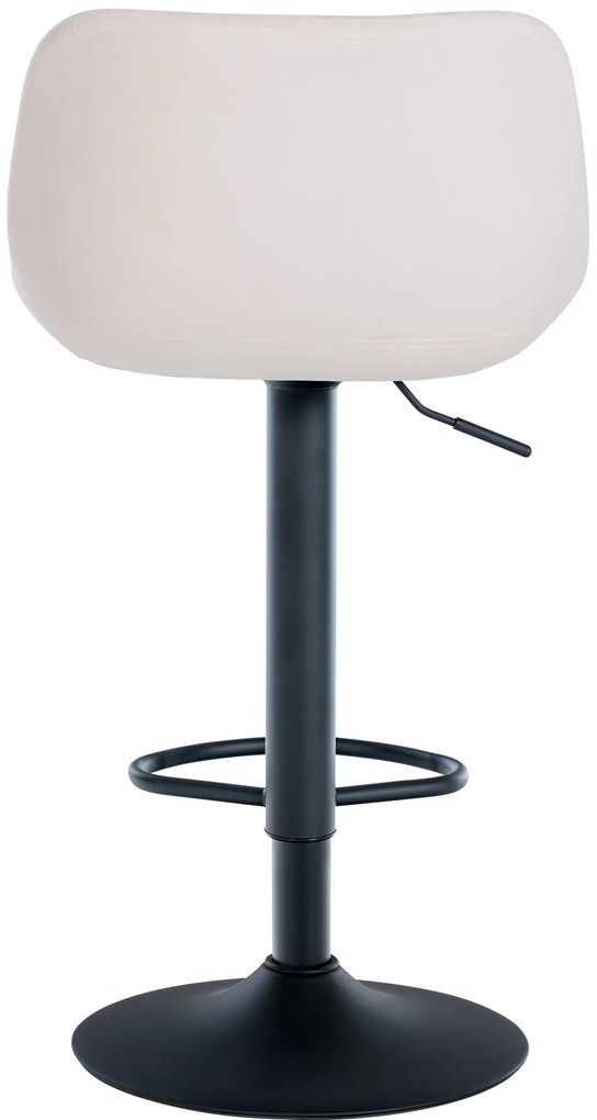 Conjunto de 2 bancos de bar Loft em veludo com estrutura preta 79-113 x 43 x 49 cm Creme