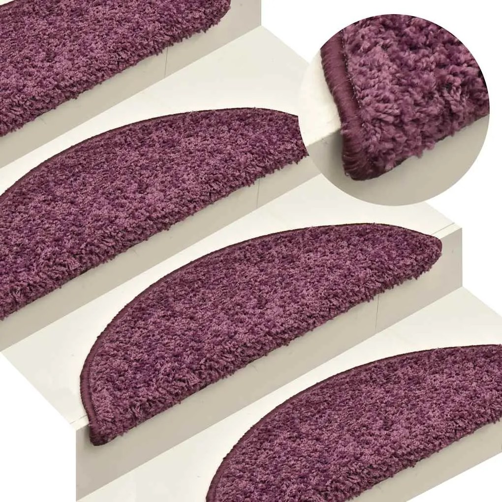 Tapetes de escada 30 pcs 56x17x3 cm roxo-escuro
