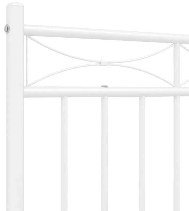 Estrutura de cama com cabeceira e pés 135x190 cm metal branco