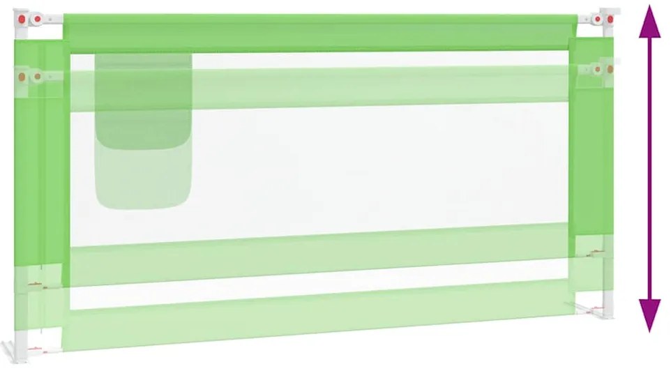 Barra de segurança p/ cama infantil tecido 180x25 cm verde