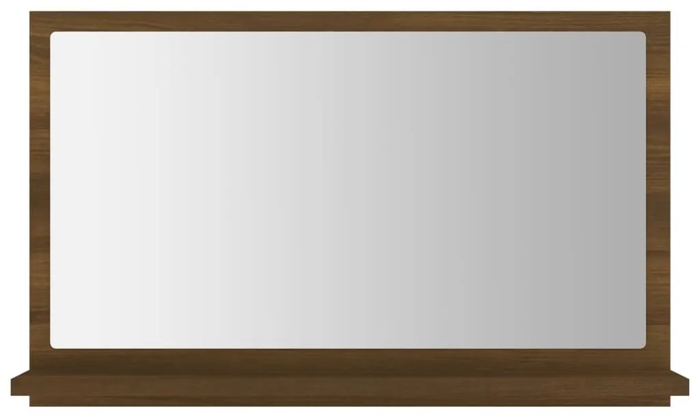 Espelho WC 60x10,5x37 cm derivados de madeira carvalho castanho