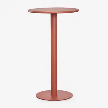 Mesa Alta De Jardim Redonda Ø60 Cm Em Ferro Mizzi Terracota - Sklum