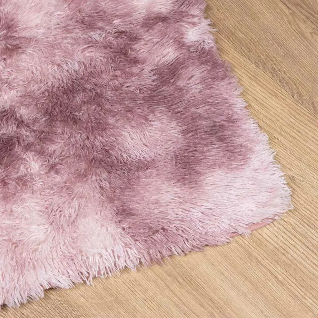 Tapete shaggy de pelo alto NAVARRA 160x160 cm rosa empoeirado