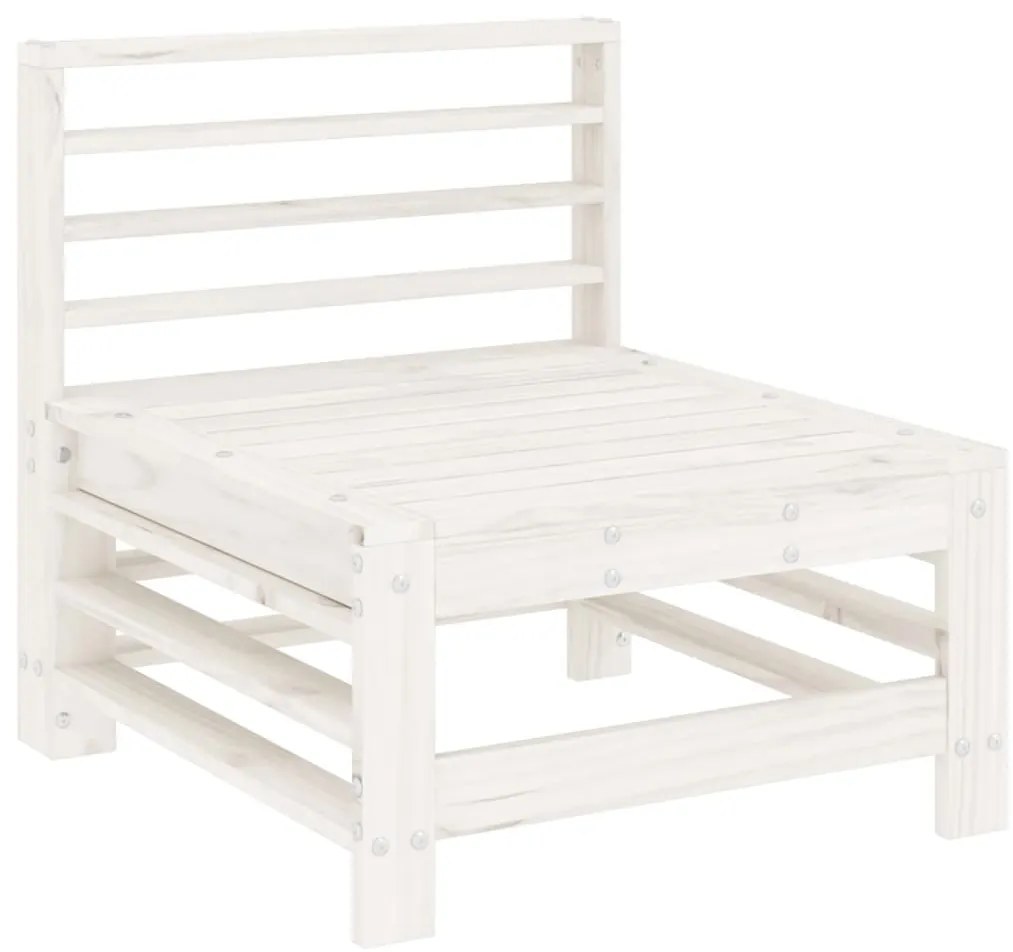 9 pcs conjunto lounge de jardim pinho maciço branco