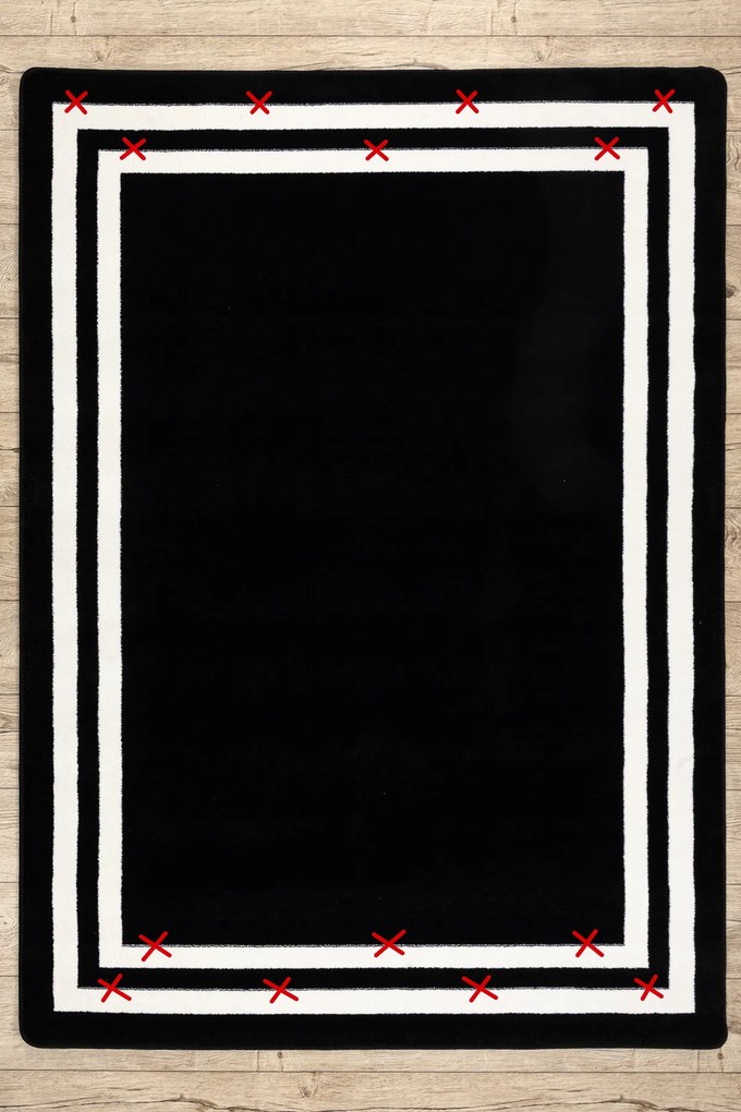 Tapete HAMPTON quadro preto - PRODUTO DE SEGUNDA GRAU