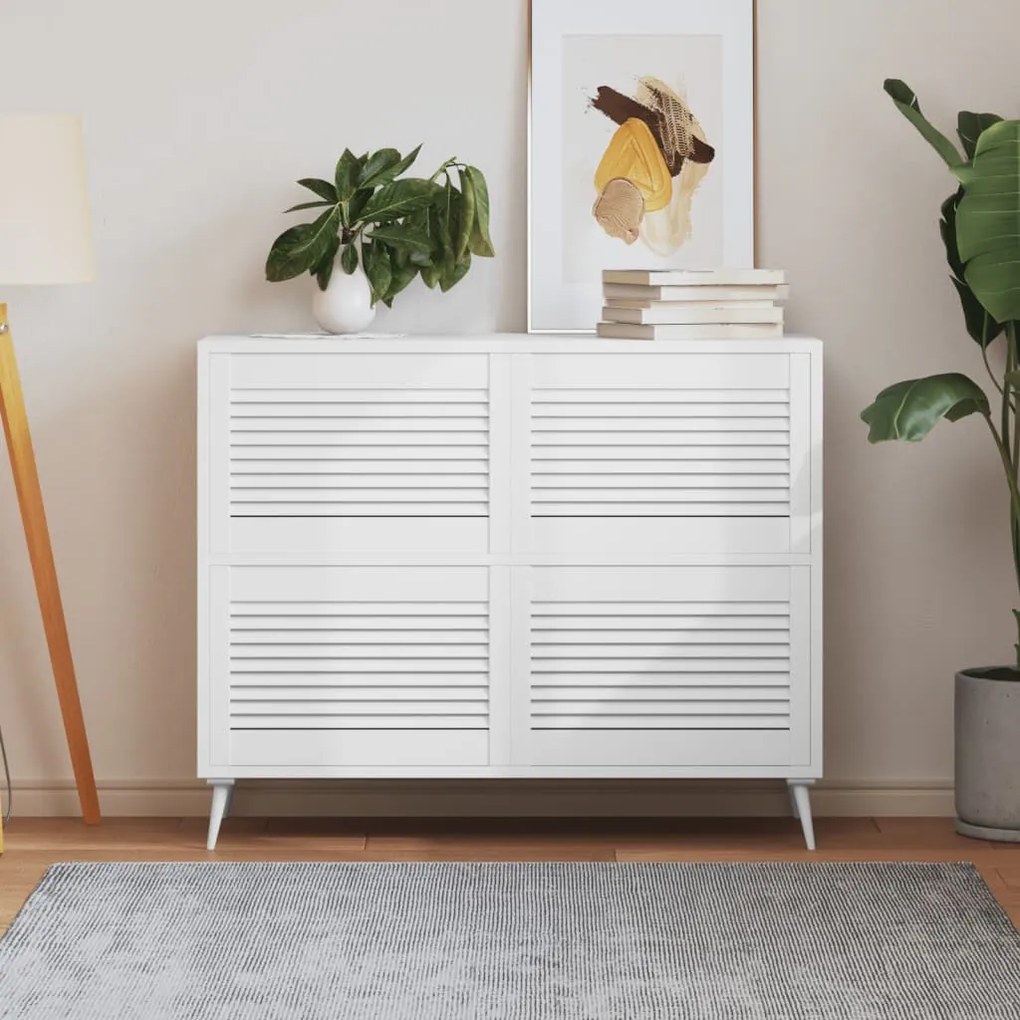 Portas de armário 4 pcs design de persiana pinho maciço branco