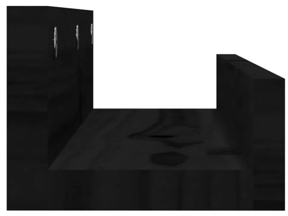 Prateleiras de parede 2 pcs 50x12x9 cm pinho maciço preto