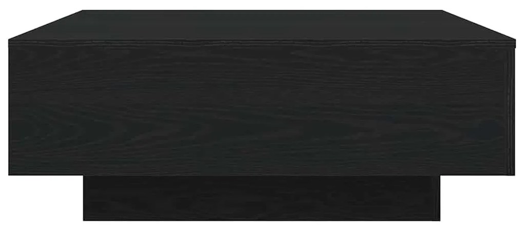 Mesa de Centro vidaXL com Luzes LED Carvalho Preto 80x80x31 cm